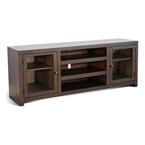 Pemberly Row 72-Inch Transitional TV Stand with Glass Cabinet Doors