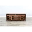 Pemberly Row Industrial TV Stand with Open Shelving and Metal Accents