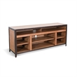 Pemberly Row Industrial TV Stand with Open Shelving and Metal Accents