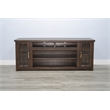 Pemberly Row Mid-Century 76-Inch Wide TV Stand with Glass Cabinet Doors