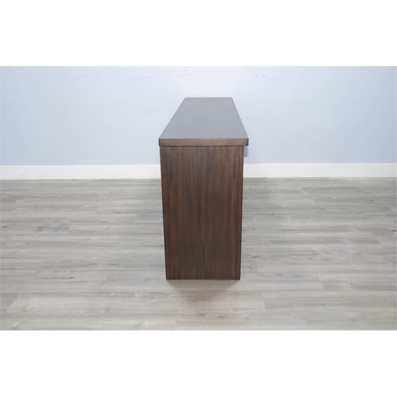 Pemberly Row Mid-Century 76-Inch Wide TV Stand with Glass Cabinet Doors