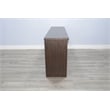 Pemberly Row Mid-Century 76-Inch Wide TV Stand with Glass Cabinet Doors