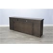 Pemberly Row Mid-Century 76-Inch Wide TV Stand with Glass Cabinet Doors