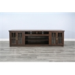 Pemberly Row 98-Inch Wide TV Stand with Glass Cabinet Doors and Open Shelving
