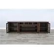 Pemberly Row 98-Inch Wide TV Stand with Glass Cabinet Doors and Open Shelving