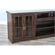 Pemberly Row 98-Inch Wide TV Stand with Glass Cabinet Doors and Open Shelving