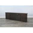 Pemberly Row 98-Inch Wide TV Stand with Glass Cabinet Doors and Open Shelving