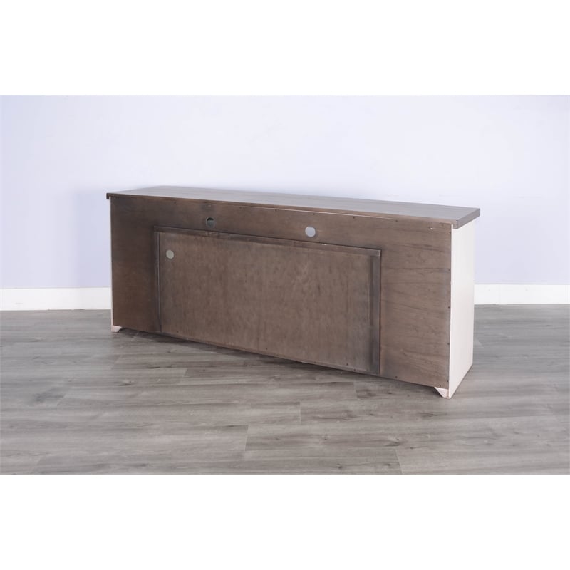 Pemberly Row Contemporary Wood Farmhouse 76-Inch Modern TV Stand