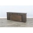 Pemberly Row Rustic Gray 76-Inch TV Stand with Glass Doors Console