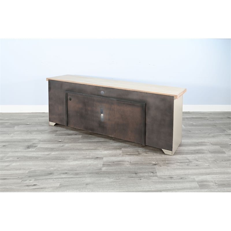 Pemberly Row Modern Farmhouse TV Stand with Storage Cabinets