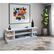 Pemberly Row Wood Contemporary Gray Open Shelf Media Console
