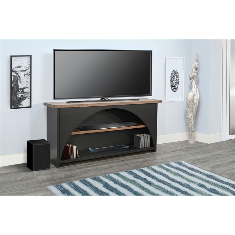 Pemberly Row Wood Contemporary Console Table with Arched Cutout