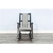 Pemberly Row Wood Farmhouse Cushion Rocker in Black Finish Finish