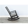 Pemberly Row Wood Farmhouse Cushion Rocker in Black Finish Finish