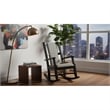 Pemberly Row Wood Farmhouse Cushion Rocker in Black Finish Finish