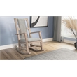 Pemberly Row Natural Finish Wood Farmhouse Modern Cushion Rocker