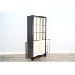 Pemberly Row Contemporary Black Tall Glass Door Accent Cabinet