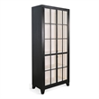 Pemberly Row Contemporary Black Tall Glass Door Accent Cabinet