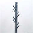 Pemberly Row Traditional Solid Wood Coat Rack with 8-Prong Hooks in Blue