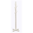 Pemberly Row Traditional Solid Wood Coat Rack with 8-Prong Hooks in White Sand