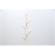 Pemberly Row Traditional Solid Wood Coat Rack with 8-Prong Hooks in White Sand