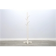 Pemberly Row Traditional Solid Wood Coat Rack with 8-Prong Hooks in White Sand