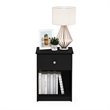Pemberly Row Set of 2 Engineered Wood Nightstands with One Drawer in Black Oak