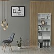 Pemberly Row Set of 2 Engineered Wood 5-Shelf Bookcases in Soft White