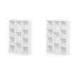 Pemberly Row Set of 2 Wood 11-Cube Reversible Open Shelf Bookcases in White
