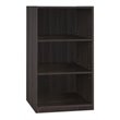 Pemberly Row Set of 2 Wood 3-Tier Adjustable Shelf Bookcases in Espresso