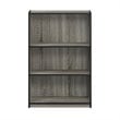 Pemberly Row Set of 2 Wood 3-Tier Adjustable Shelf Bookcases in French Oak Gray