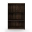 Pemberly Row Set of 2 Wood 3-Tier Adjustable Shelf Bookcases in Columbia Walnut