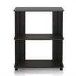 Pemberly Row Set of 2 Engineered Wood Design Bookcases in Walnut/Black