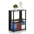 Pemberly Row Set of 2 Engineered Wood Design Bookcases in Walnut/Black
