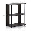 Pemberly Row Set of 2 Engineered Wood Design Bookcases in Walnut/Black