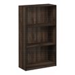 Pemberly Row Set of 2 3-Tier Bookcases Storage Shelves in Columbia Walnut/Black