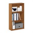 Pemberly Row Set of 2 Wood 3-Tier Bookcases Storage Shelves in Light Cherry