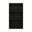 Pemberly Row Set of 2 Wood 3-Tier Bookcases Storage Shelves in Espresso