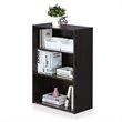 Pemberly Row Set of 2 Wood 3-Tier Bookcases Storage Shelves in Dark Walnut