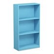 Pemberly Row Set of 2 Wood 3-Tier Bookcases Storage Shelves in Light Blue