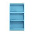 Pemberly Row Set of 2 Wood 3-Tier Bookcases Storage Shelves in Light Blue
