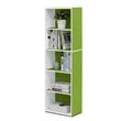 Pemberly Row Set of 2 Wood 5-Tier Reversible Open Shelf Bookcases in Green