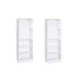 Pemberly Row Set of 2 Engineered Wood 5-Shelf Bookcases in White