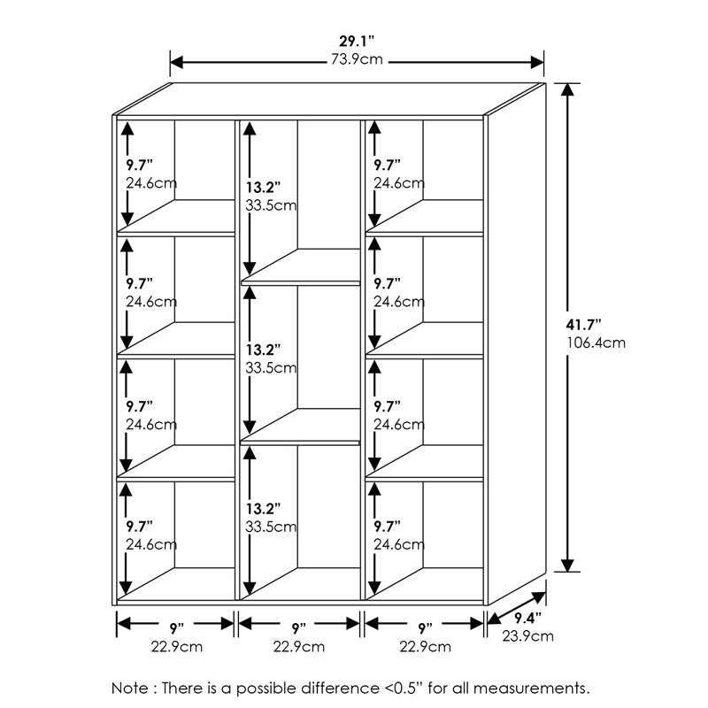 Pemberly Row Set of 2 Wood 11-Cube Reversible Open Shelf Bookcases in Green