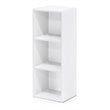 Pemberly Row Set of 2 Engineered Wood 3-Tier Open Shelf Bookcases in White
