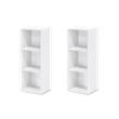 Pemberly Row Set of 2 Engineered Wood 3-Tier Open Shelf Bookcases in White