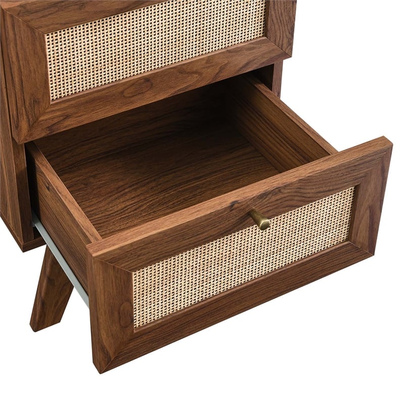 Pemberly Row Set of 3 - Bedroom Dresser and 2 Nightstands in Walnut