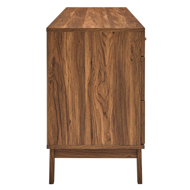 Pemberly Row Set of 3 - Bedroom Dresser and 2 Nightstands in Walnut