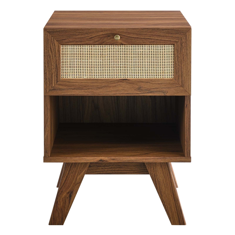 Pemberly Row Set of 2 8-Drawer Bedroom Dresser and Nightstand in Walnut