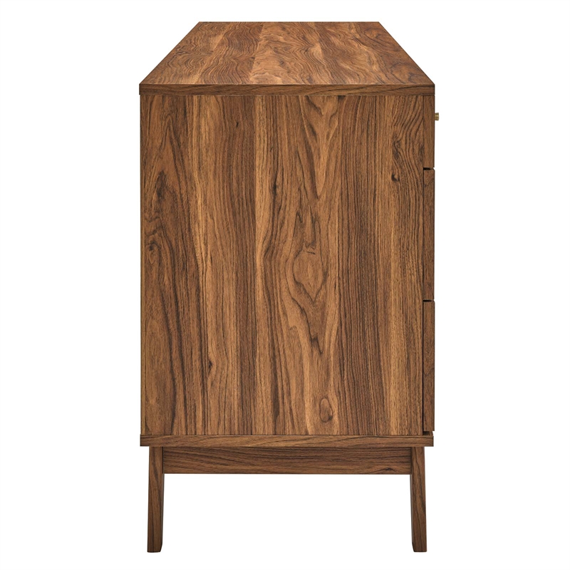 Pemberly Row Set of 2 8-Drawer Bedroom Dresser and Nightstand in Walnut